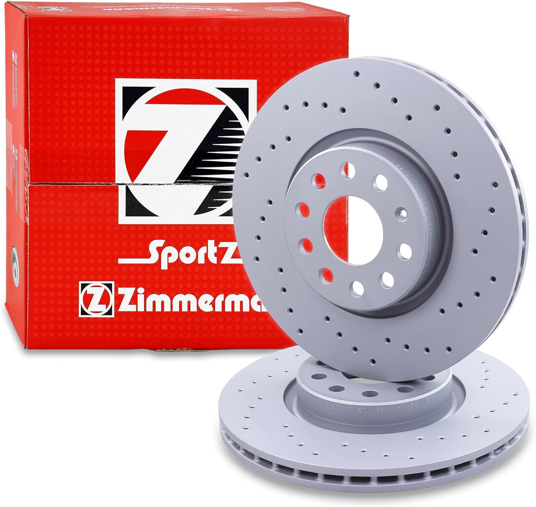 ZIMMERMANN Bremsenset Vorderachse inkl. Gelochte Bremsscheiben Belüftet Ø 312 312 mm + Bremsbeläge v