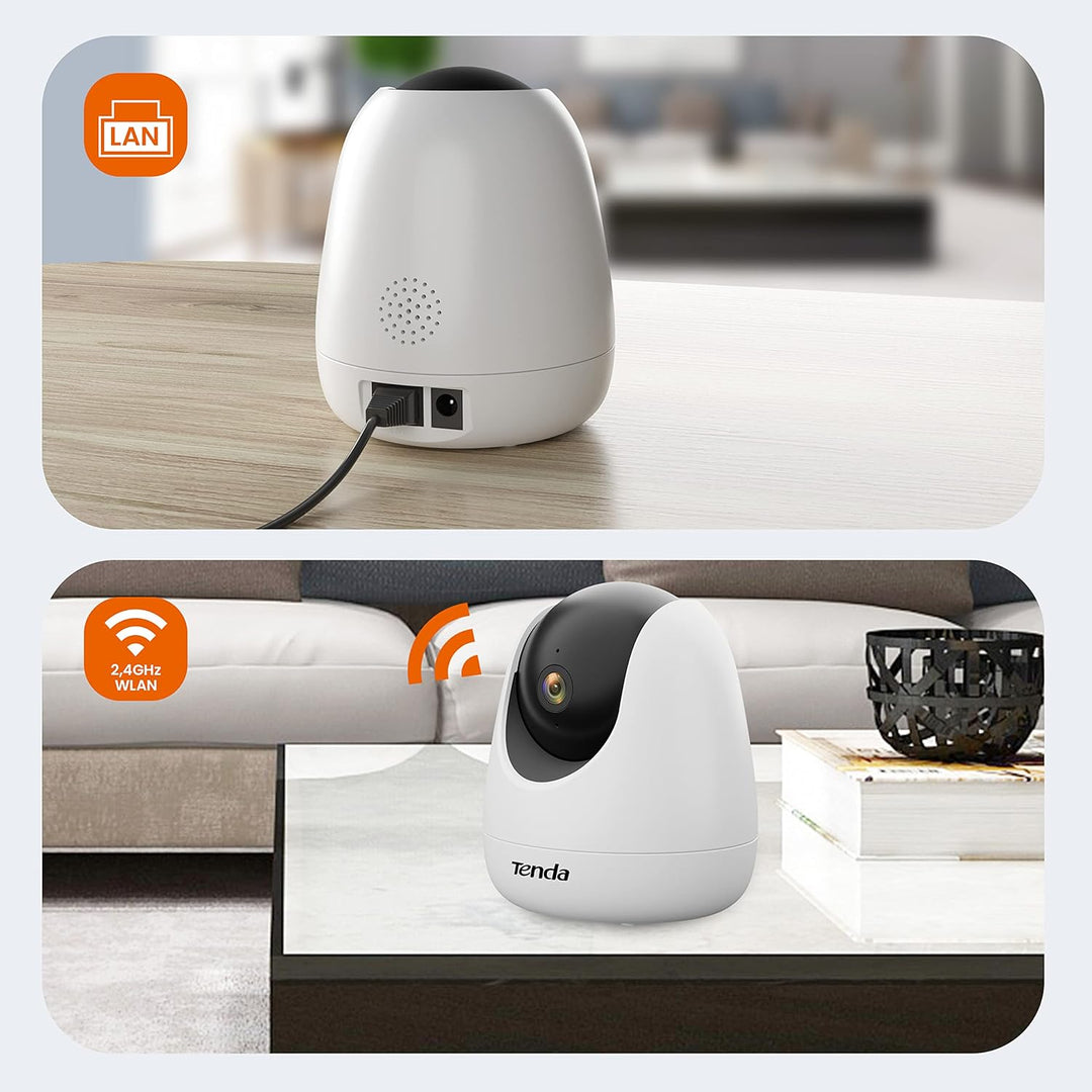 Tenda CP6 Überwachungskamera, 3MP 2k WLAN IP Kamera Innen mit 2-Wege-Audio (Bewegungserkennung, Nach