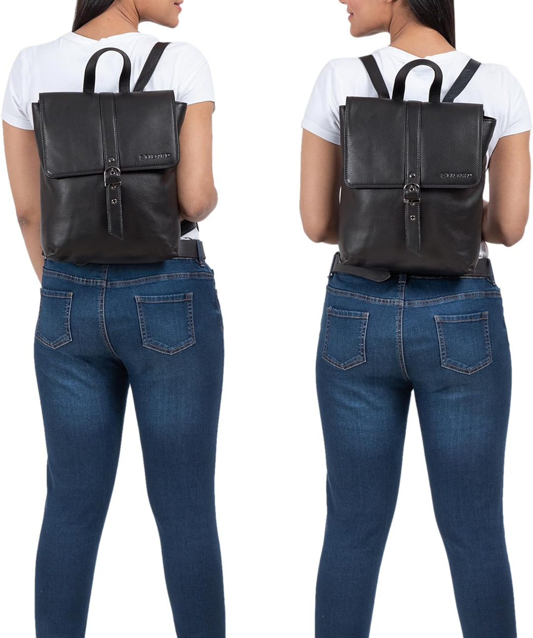 STILORD 'Mathilda' Damen Daypack Lederrucksack Business Rucksack für Arbeit Office Uni Schule Elegan