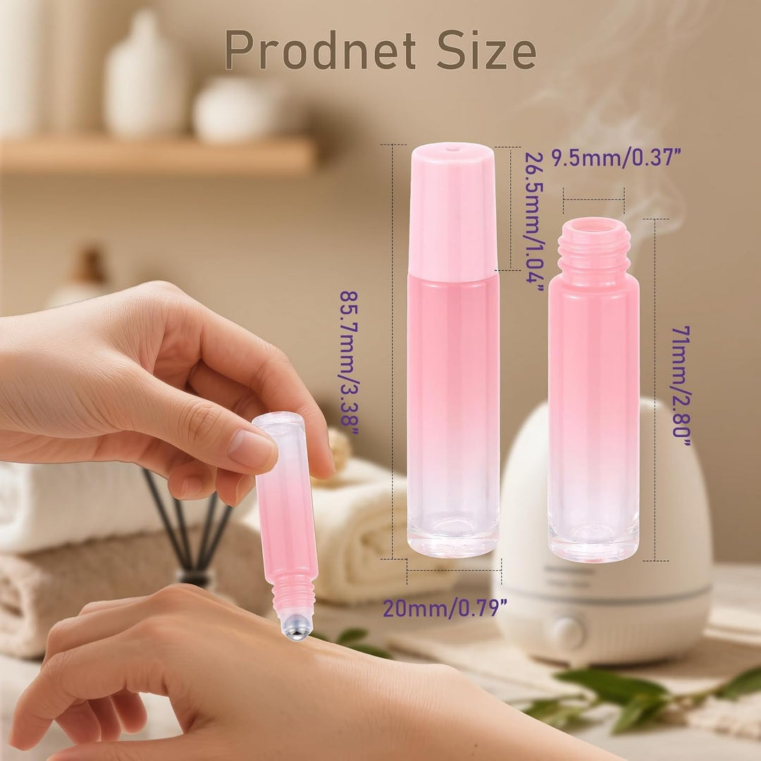 Pxyelec 42 x 10 ml ätherische Ölflaschen, Aromatherapie, Parfüm, Roll-on-Flaschen mit Edelstahlkugel