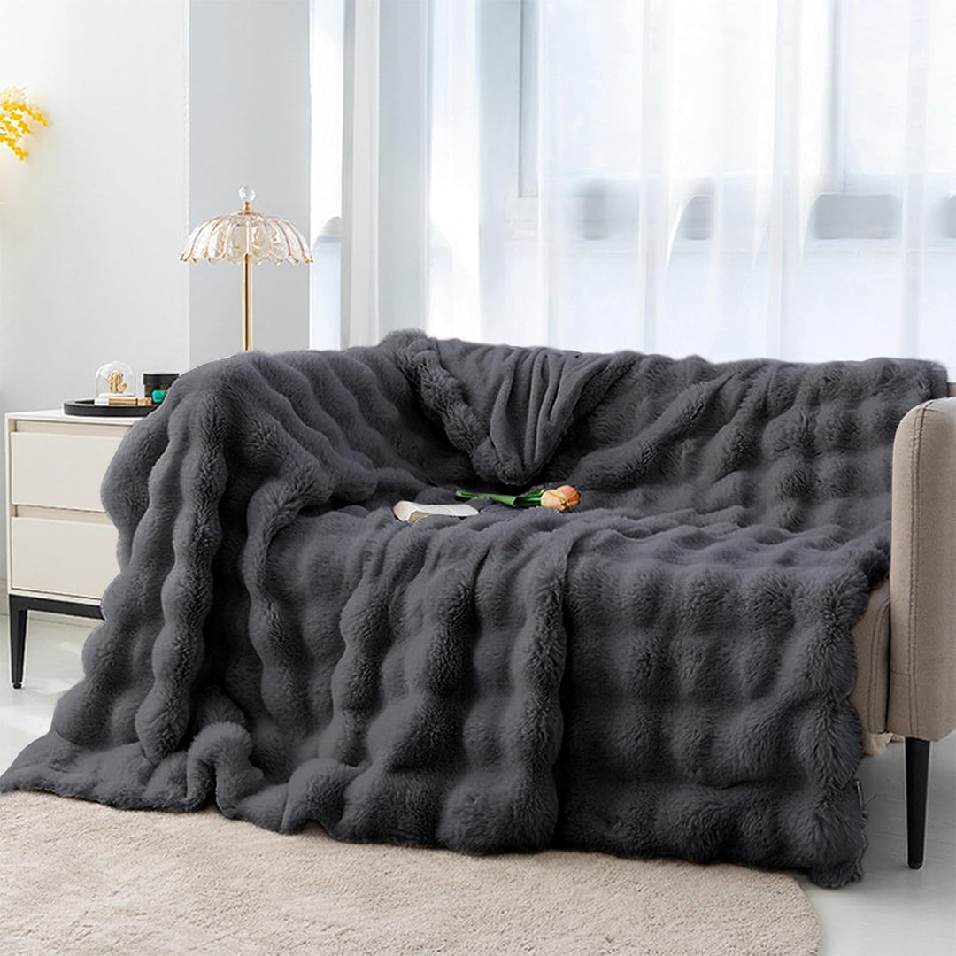 CALIYO Kuscheldecke Flauschig Decke Wohndecke Warme Cord-Fleece Wolldecke Dicke Sofadecke Couchdecke
