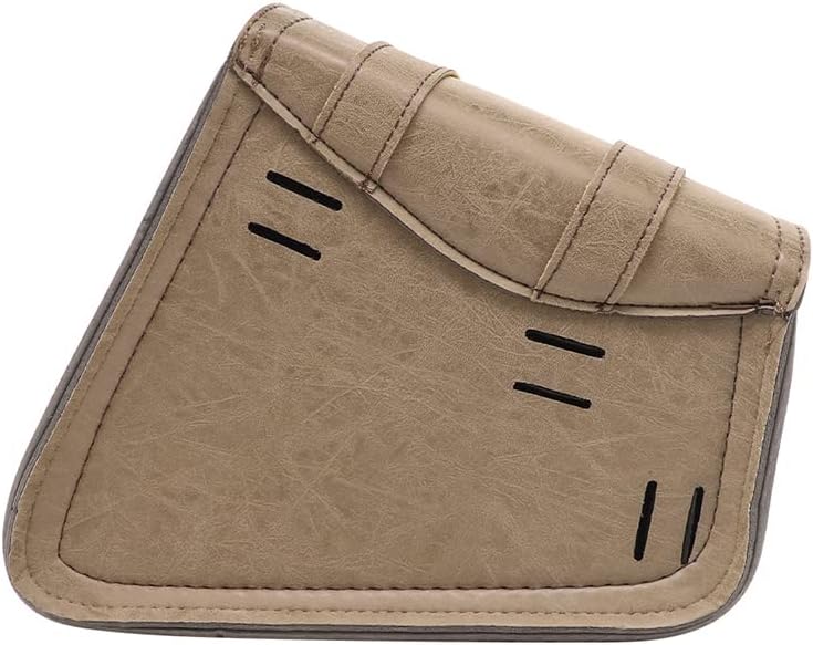 evomosa Motorrad Satteltasche PU Leder Universal Motorräder Werkzeugtaschen Khaki (B-Linke Seite), B