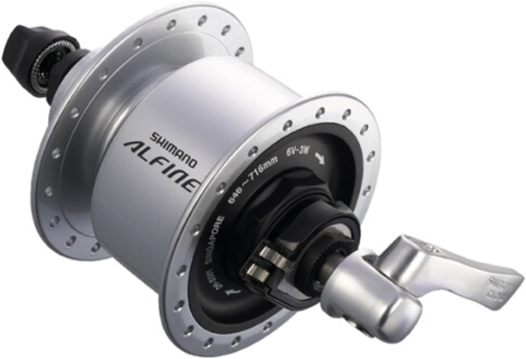 SHIMANO Front hub Dynamo Alfine DHS501 100mm 36 Holes Centerlock SNSP (Silver) silber, silber