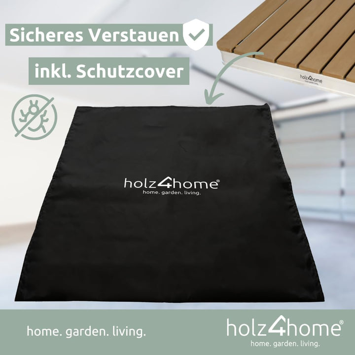 holz4home® Bodendusche als Gartendusche oder Pooldusche I Eckig aus WPC und Aluminium I Höhenverstel