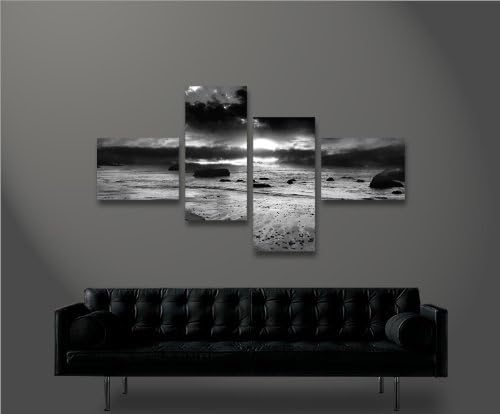 islandburner Bild Bilder auf Leinwand Black Ocean 4L XXL Poster Leinwandbild Wandbild Dekoartikel Wo