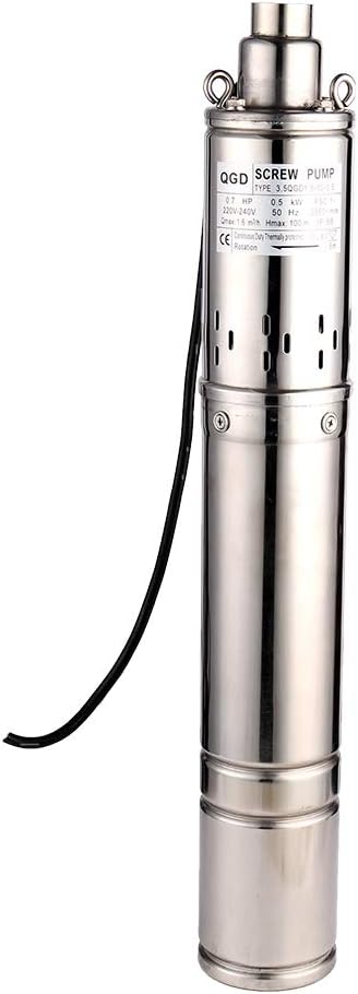 SHYLIYU Tiefbrunnenpumpe 220V Tauchpumpe Edelstahl Tauchpumpe oder Hauswasserwerk und Garten (0.5KW