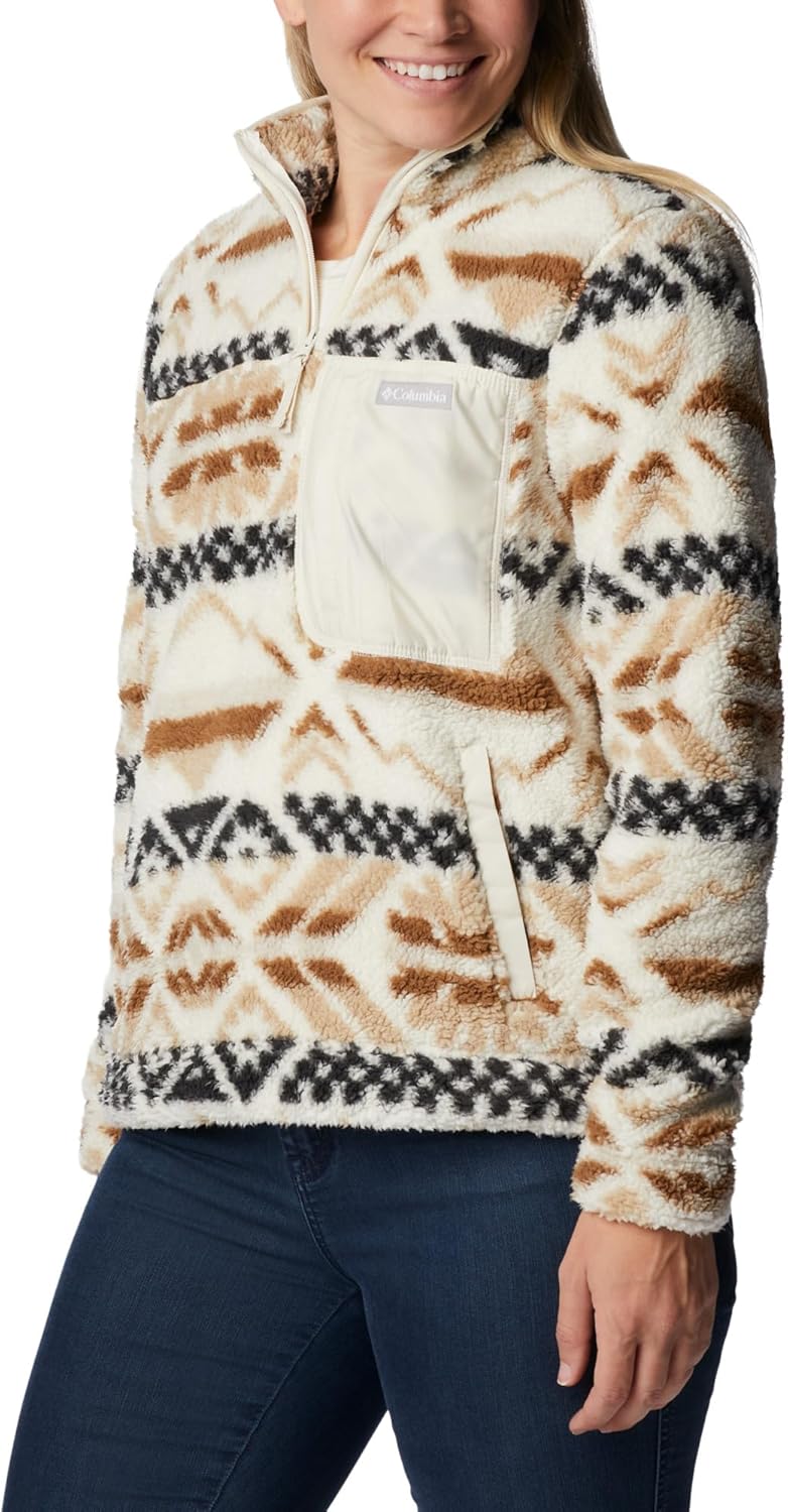 Columbia Damen West Bend Fleecepullover XL Chalk Checkered Peaks, Chalk, XL Chalk Checkered Peaks, C