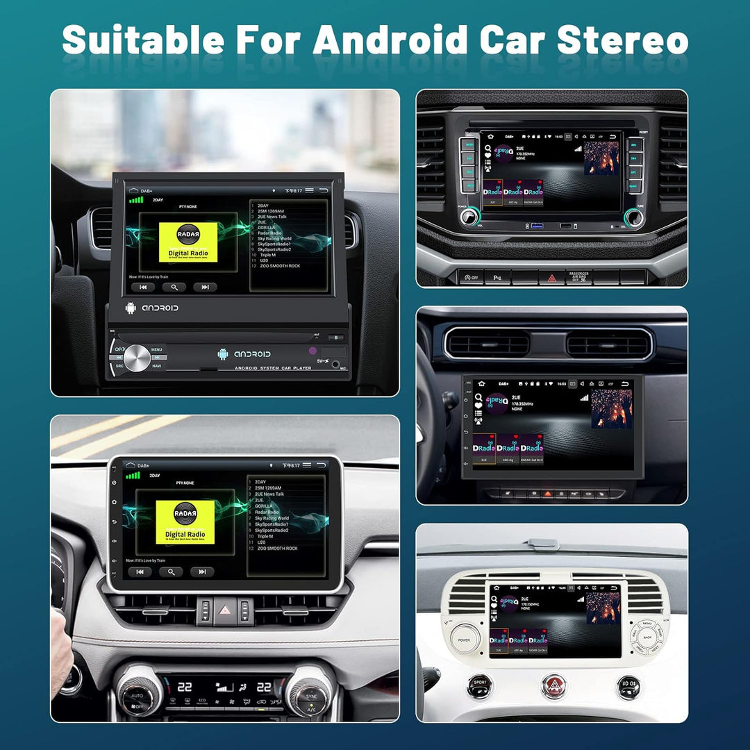 Hikity DAB Adapter für Android Autoradio DAB+ Radio Antenne Digitale USB 2.0 Dongle DAB Empfänger Ad