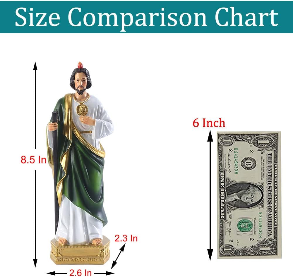 20,3 cm lange Jude-Statue, religiöse Harz-Statuen, religiöse farbige Geschenk-San Judas Tadeo-Statue