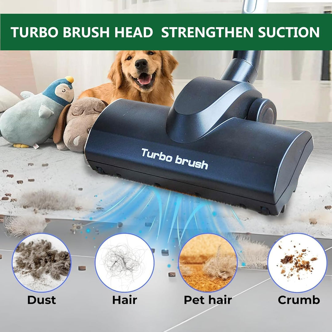 EZ SPARES Universal Staubsauger-Turbo-Bürstenkopf 32 mm Turbo-Bürste mit längerem Scheibenwischer, H