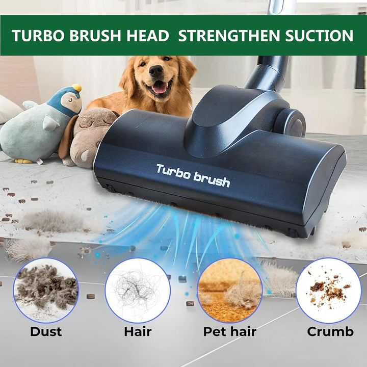 EZ SPARES Universal Staubsauger-Turbo-Bürstenkopf 32 mm Turbo-Bürste mit längerem Scheibenwischer, H