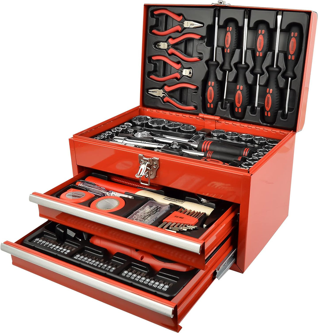 Brüder Mannesmann Werkzeugbox, bestückt, 155-teilig | M29066 Single, Single