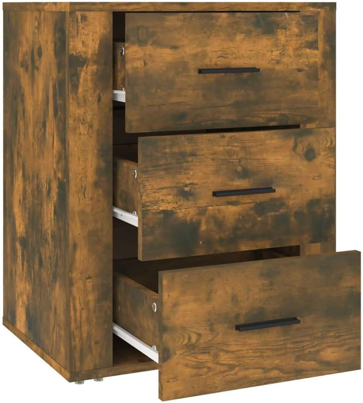 FIRBNUS Bedside Table Nachtkonsole Beistelltisch mit 3 Schubladen Night Stand Nachttisch RĂ€uchereich