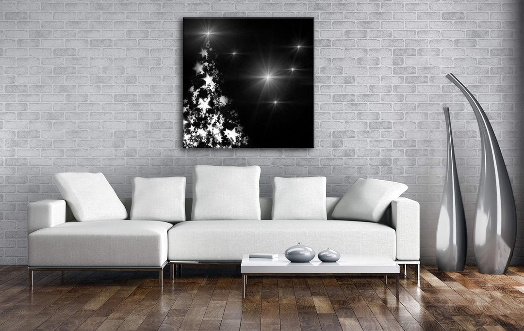 deyoli weihnachtlicher Christbaum Format: 60x60 Effekt: Schwarz&Weiss als Leinwandbild, Motiv auf Ec