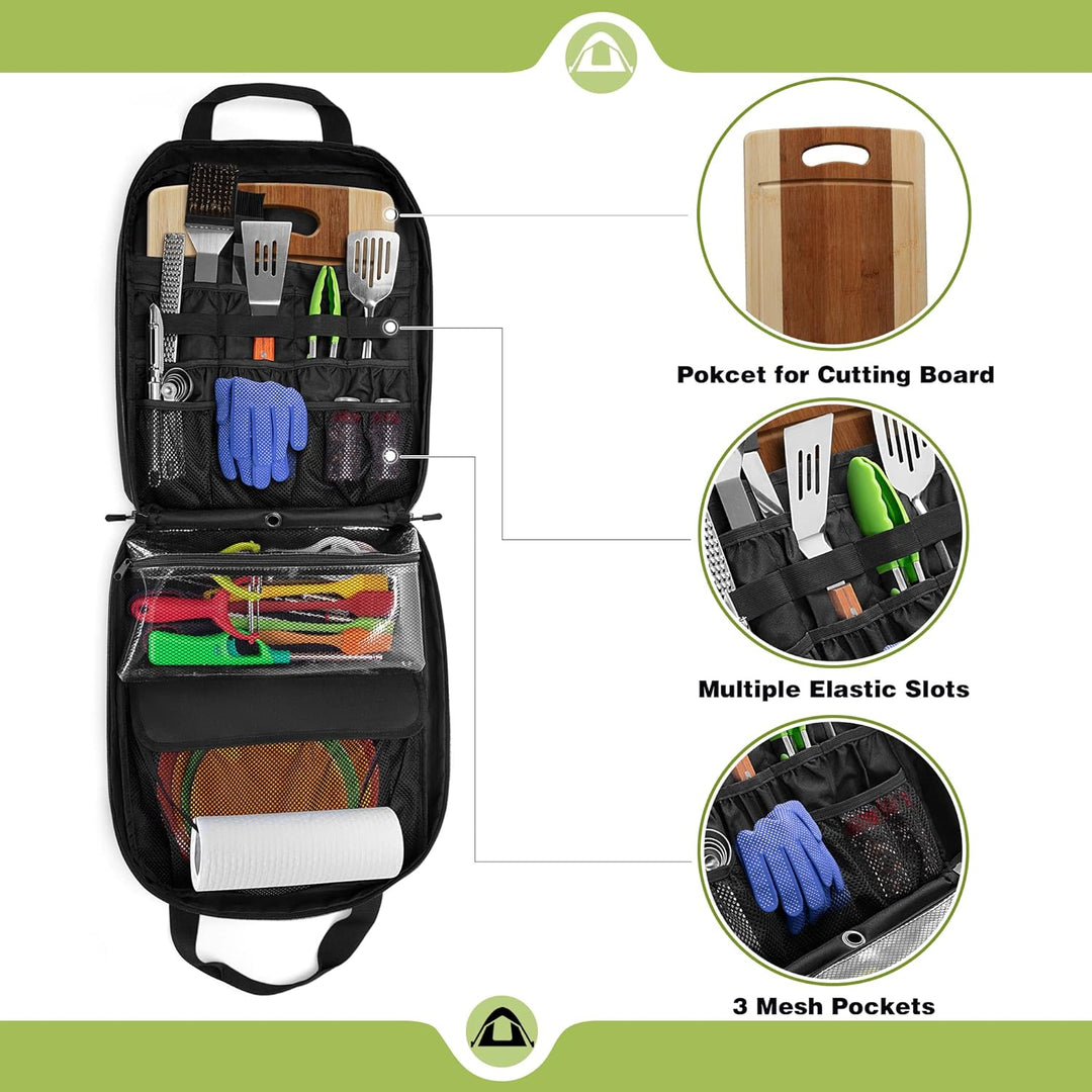 HODRANT Hängende Camp Utensilien Organizer Tasche mit Handtuch Papier Halter, Camp Kitchen Koffer fü
