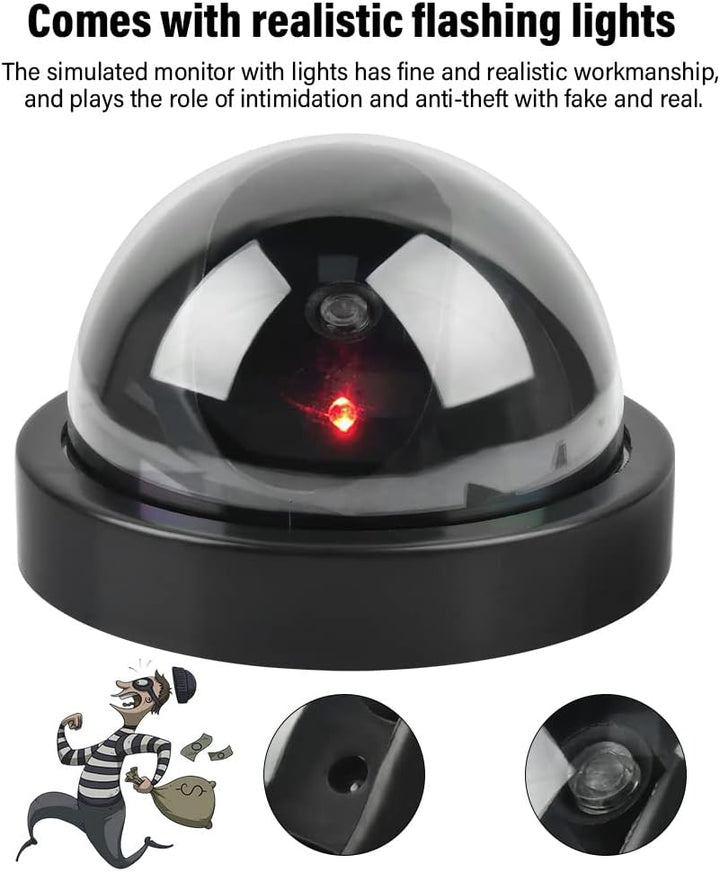 DODUOS 4 Stück Dummy Sicherheits Dome Kameras, Attrappe Kamera CCTV Dummy Überwachungskamera mit Rot
