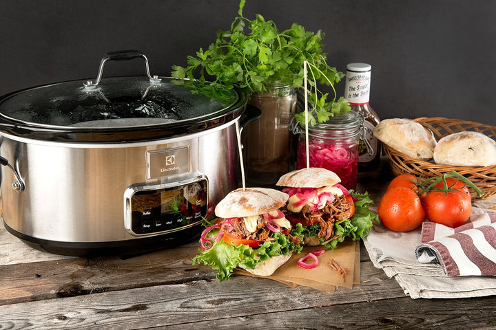 Electrolux ESC7400 Slow Cooker - Slow Cooker aus Edelstahl mit 6 vordefinierten Programmen, 235 W, 6
