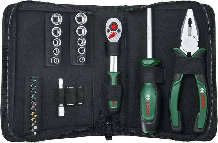 Bosch Mobility-Handwerkzeug-Set, 26-teilig (kompaktes und mobiles Werkzeug-Set für Heimwerkerarbeite