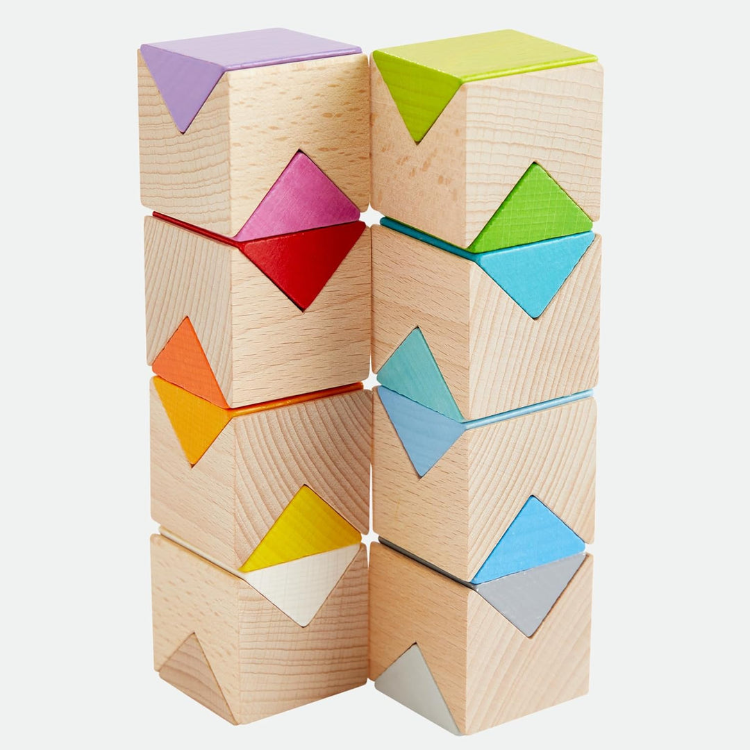 HABA Kreativbausteine – Buntes Bauset mit 32 Holzbausteinen & 10 Vorlagekarten – Fördert Kreativität