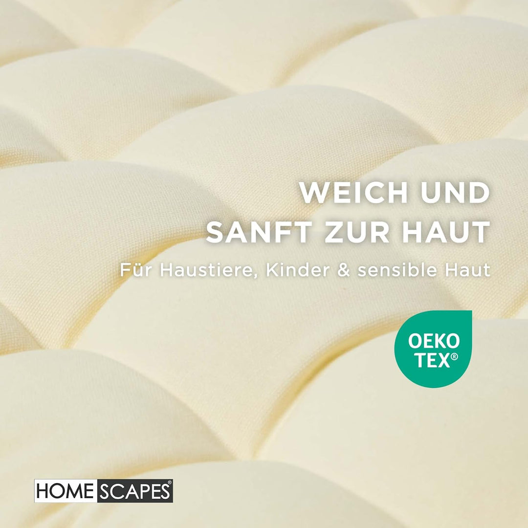 Homescapes 3-Sitzer Bankauflage, Creme-weiss, Sitzkissen für Bänke und Gartenbänke mit Bezug aus 100
