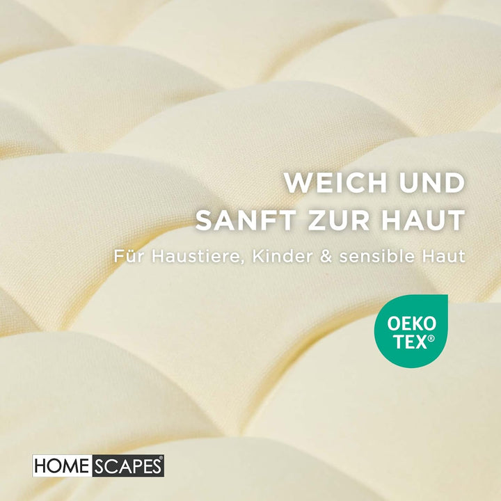 Homescapes 3-Sitzer Bankauflage, Creme-weiss, Sitzkissen für Bänke und Gartenbänke mit Bezug aus 100