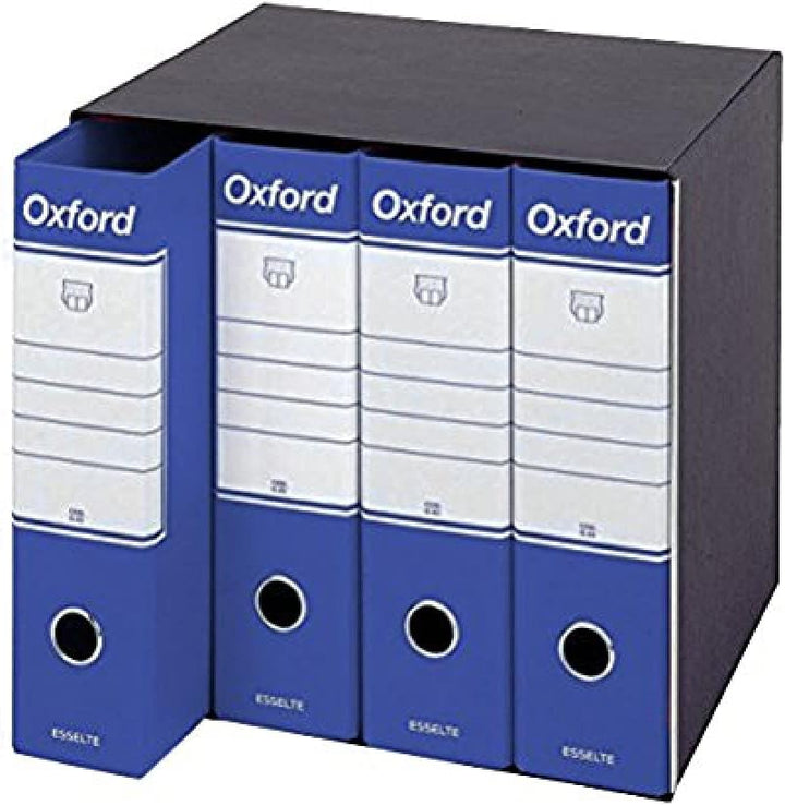 Esselte Gruppe von 6 Ordner OXFORD mit Hebelmechanik und mit Handy Gruppo da 4 blau, Gruppo da 4 bla