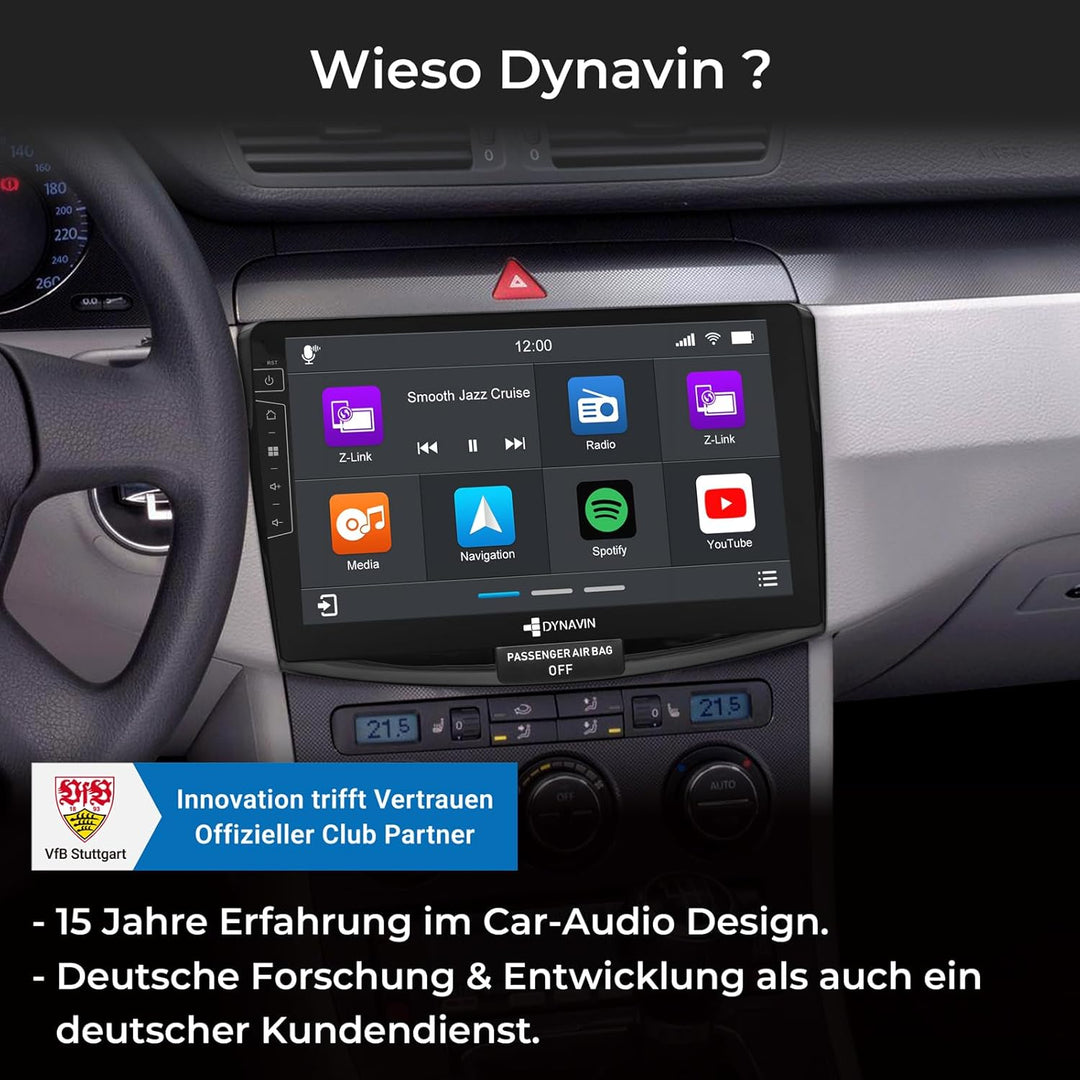 DYNAVIN Android Autoradio Navi für VW Passat B6 CC, 10,1 Zoll OEM Radio mit Wireless Carplay und And