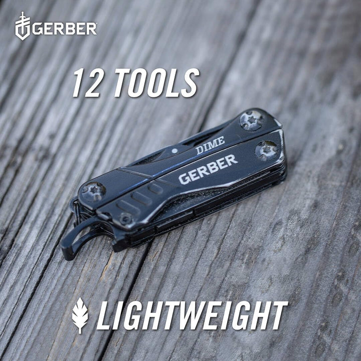 Gerber Multifunktionswerkzeug mit 12 Funktionen, Dime Pocket Multi-tool, Schwarz, 1014030 Schwarz (U