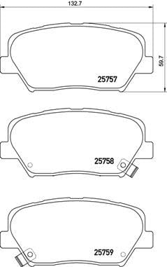 Brembo P30070 Vordere Bremsbeläge, Anzahl 4