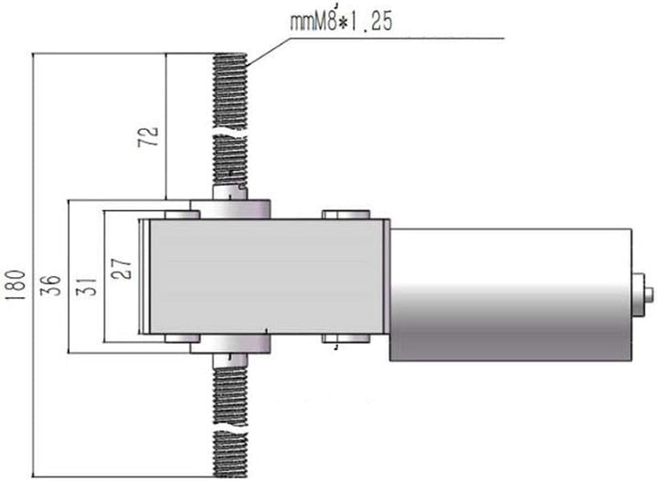 Schneckengetriebemotor, DC 24V M8 Rechts- und Linksgewinde DC-Getriebemotor drehzahl- und drehmoment