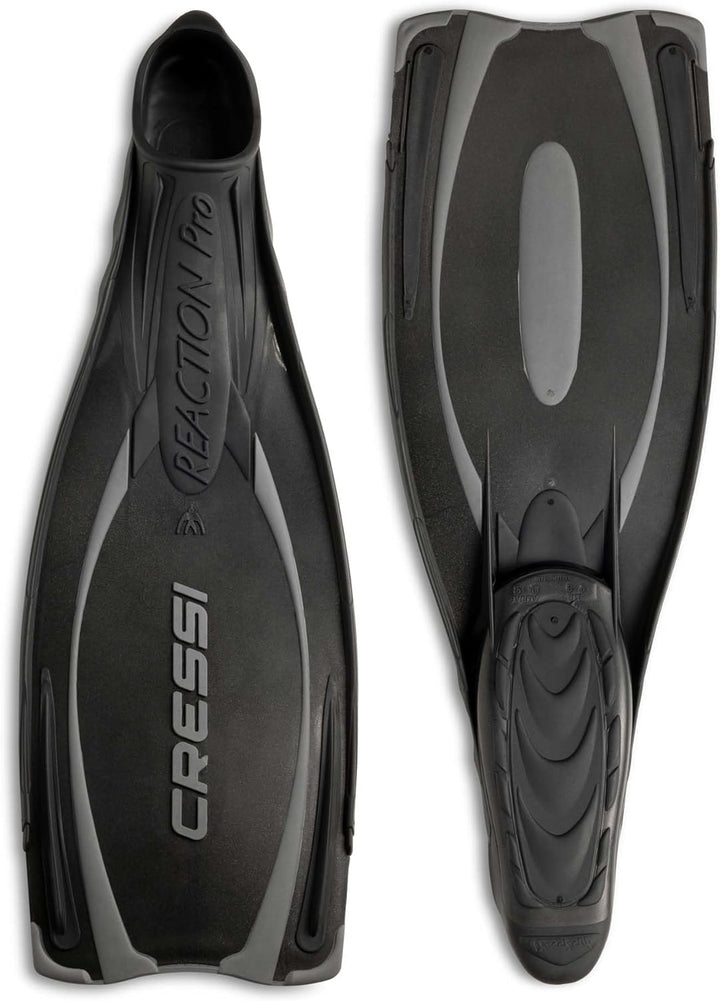 Cressi Reaction Pro Fins - Flossen zum Tauchen, Freitauchen und Schnorcheln, Adult Unisex 36/37 Schw