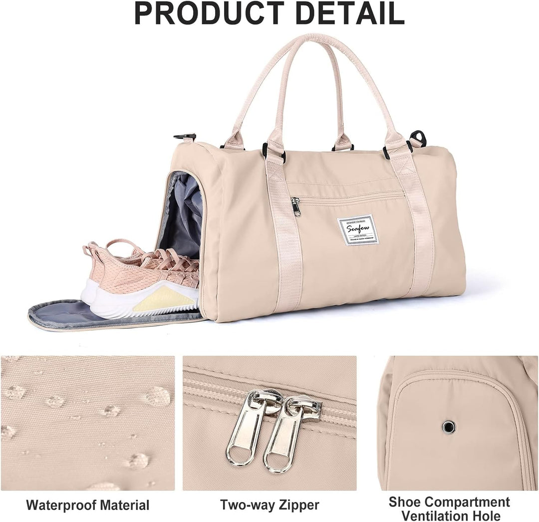 Sport Duffel Bag Damen,Sporttasche mit Nassfach&Schuhfach Reise Duffel Bags Übernachtungstasche Leic