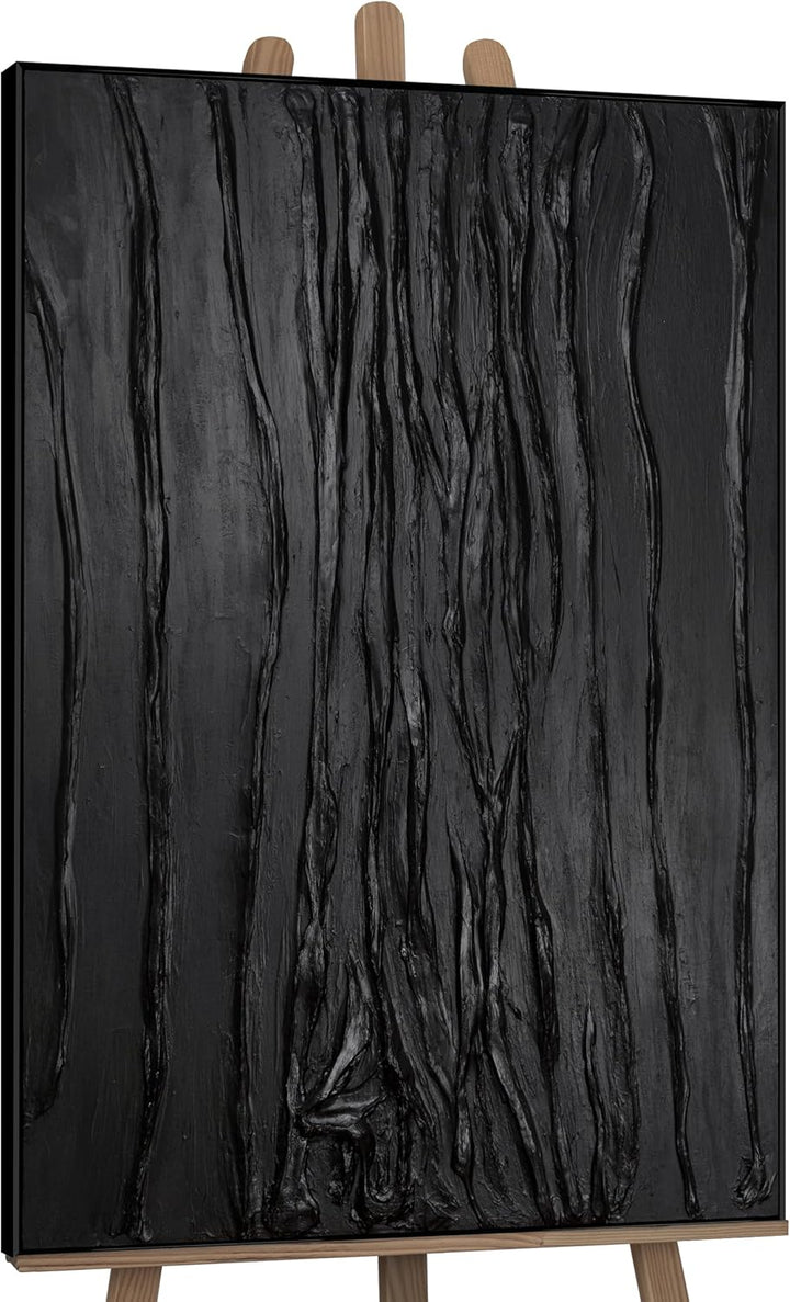 YS-Art XXL Abstrakt Acryl Gemälde auf Leinwand mit Rahmen Samt handgemalte Wandbilder Wohnzimmer Woh
