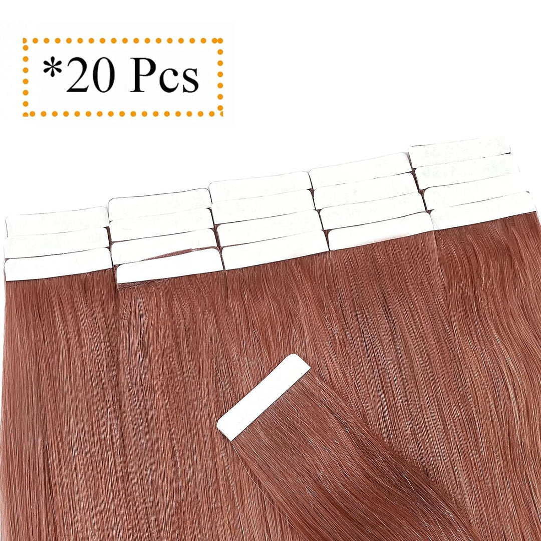 Silk-co Tape Extensions Echthaar 20stk, Haarverlängerung Tape in Extensions Echthaar, Remy Haarexten