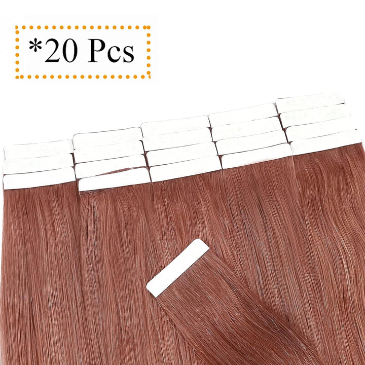 Silk-co Tape Extensions Echthaar 20stk, Haarverlängerung Tape in Extensions Echthaar, Remy Haarexten
