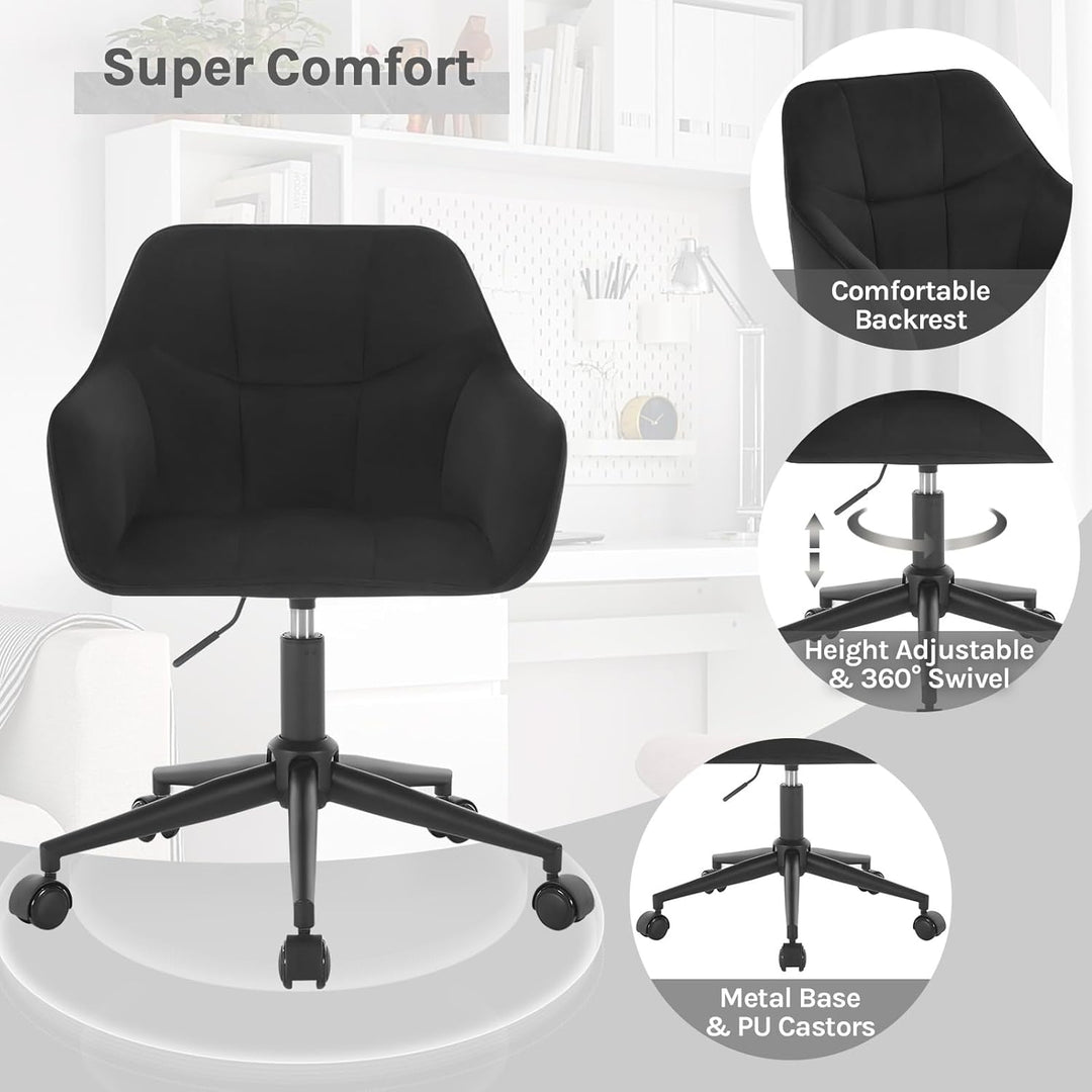 WOLTU Homeoffice Stuhl, Schreibtischstuhl, Drehstuhl, Schminkstuhl, höhenverstellbar, bis 150 kg bel