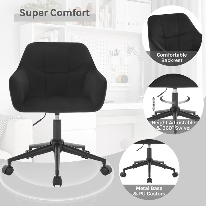 WOLTU Homeoffice Stuhl, Schreibtischstuhl, Drehstuhl, Schminkstuhl, höhenverstellbar, bis 150 kg bel