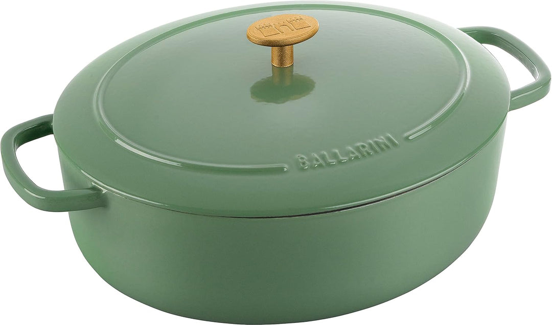 BALLARINI Bellamonte Auflaufform, Bräter, Dutch Oven, Emailliertes Gusseisen, Oval, 29 cm, 4,5 L, Gr
