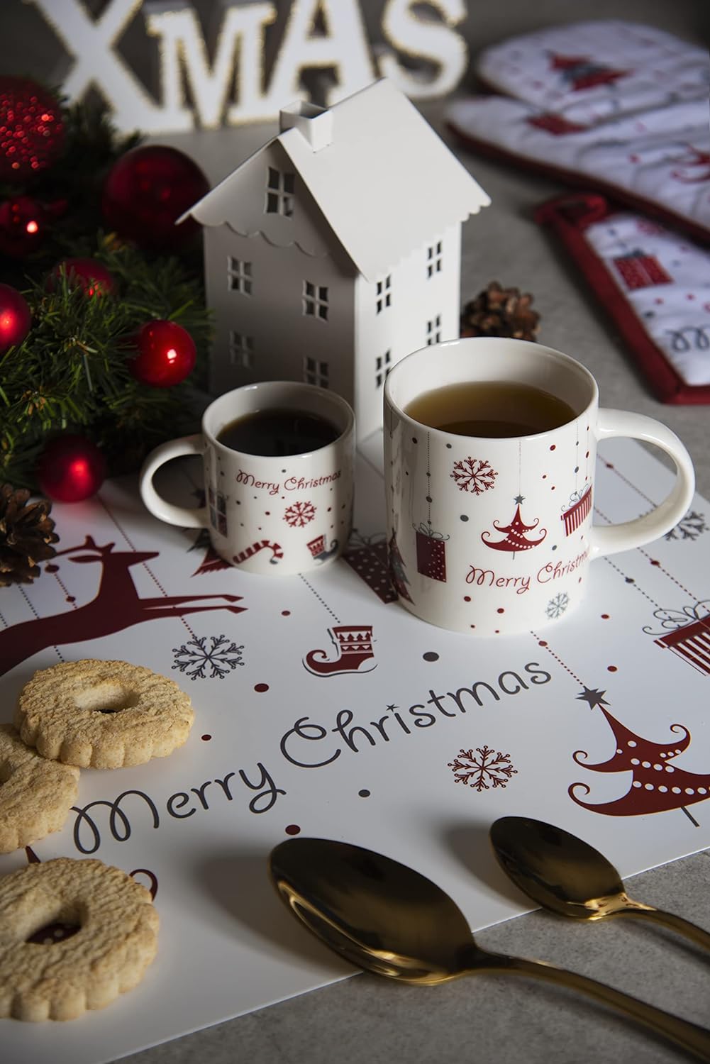 Excelsa, Set aus 4 Tassen Merry Christmas, 30 cl, Porzellan