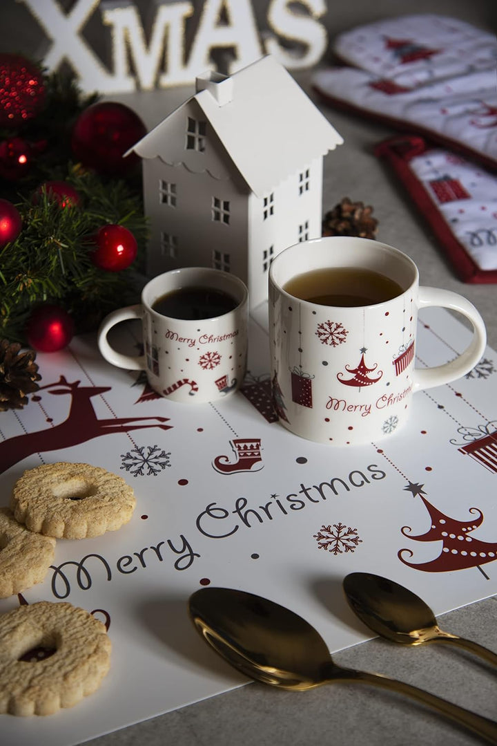 Excelsa, Set aus 4 Tassen Merry Christmas, 30 cl, Porzellan