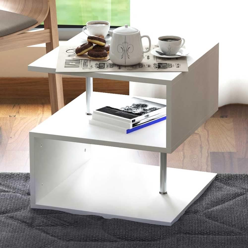 BAKAJI Regalböden Bücherregal, Couchtisch, für Sofas, modernes Design, 3 Ablagen, für Haus und Büro,