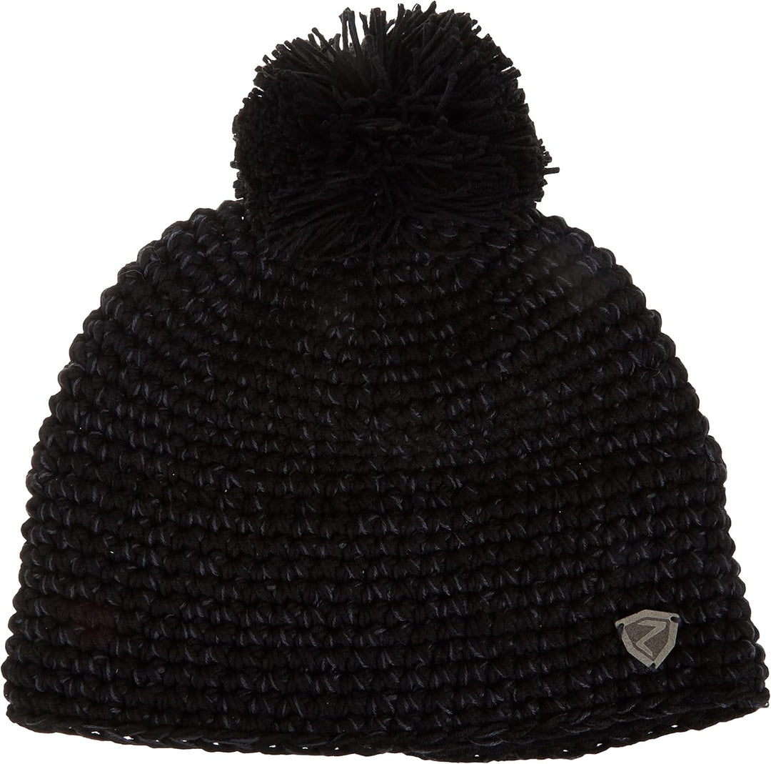 Ziener Erwachsene INTERCONTINENTAL hat Bommel-mütze/ warm, gehäkelt Einheitsgrösse Schwarz, Einheits