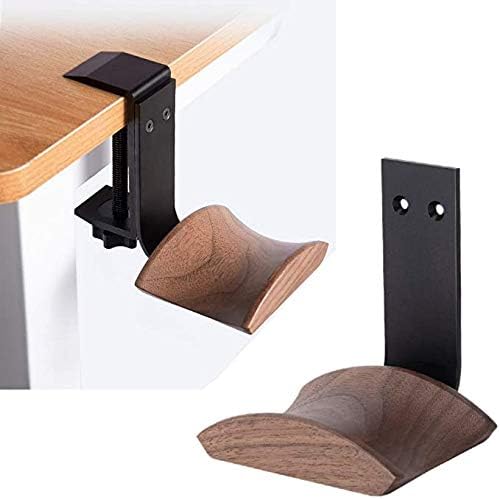 Kopfhörer-Halter, Headset-Ständer, Walnussholz, Kopfhörer-Rack Haken, Schreibtischklemme, Tischklemm