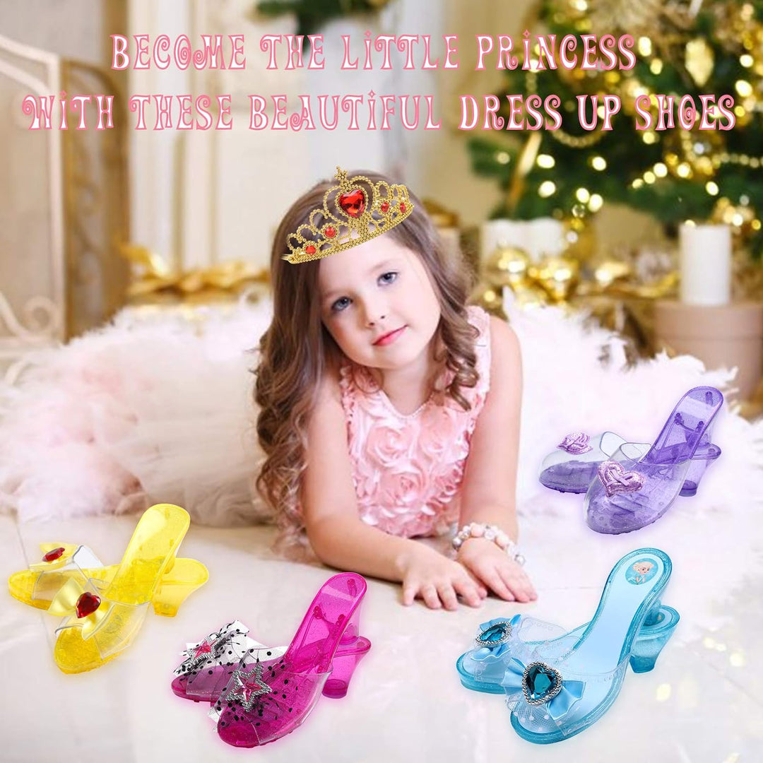 Tacobear Prinzessin Kostüm Zubehör Prinzessin Schuhe Mädchen mit Krone Zauberstab Halskette Ring Arm