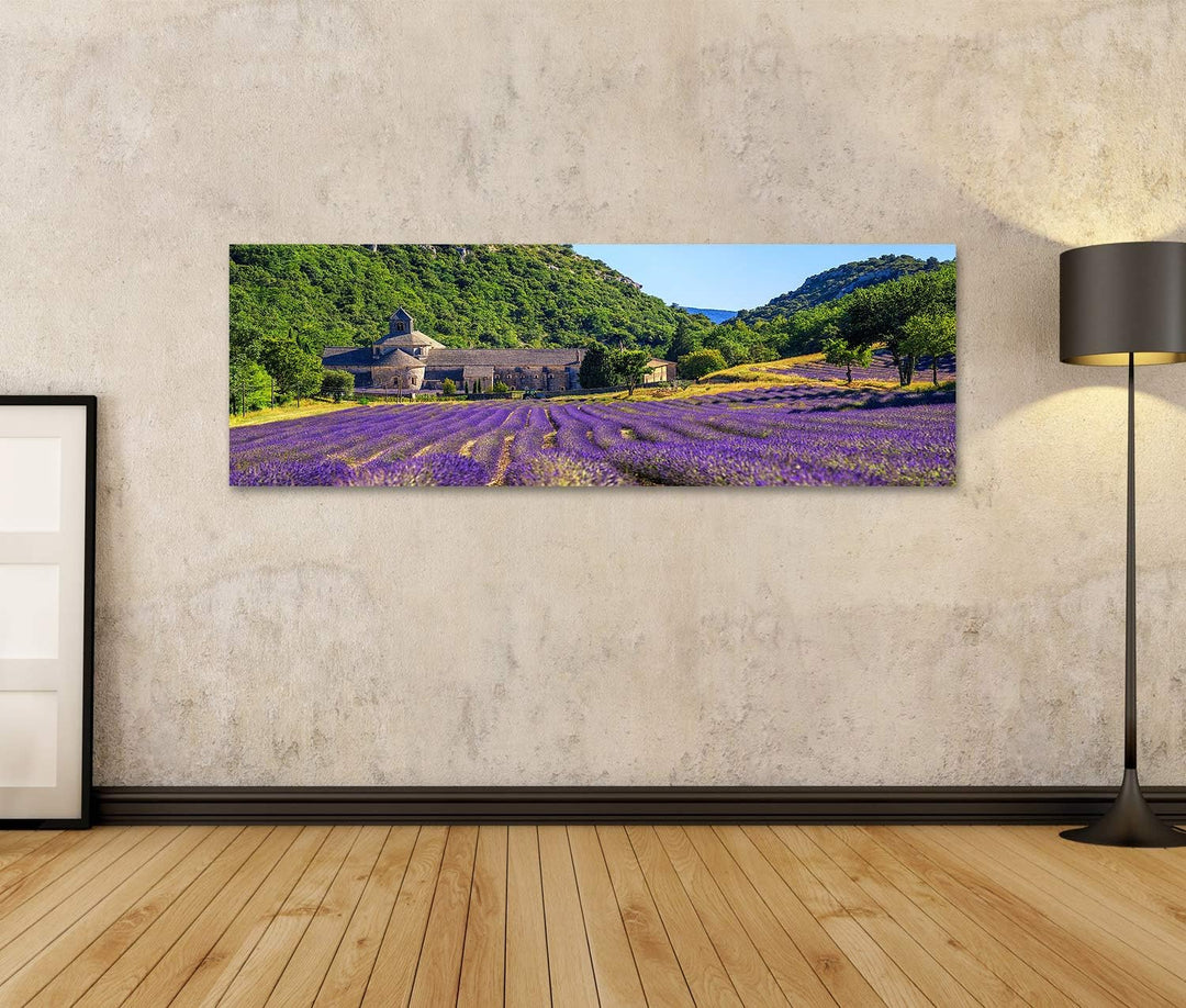 islandburner Bild auf Leinwand Blühendes Lila Lavendelfeld In Der Abtei Senanque In Gordes Provence