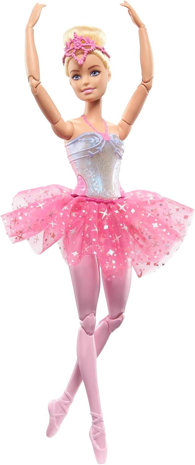 Barbie-Puppe | Magische Ballerinapuppe | Blond | Zauberlicht | Diadem und pinkes Tutu | Ballett | Be