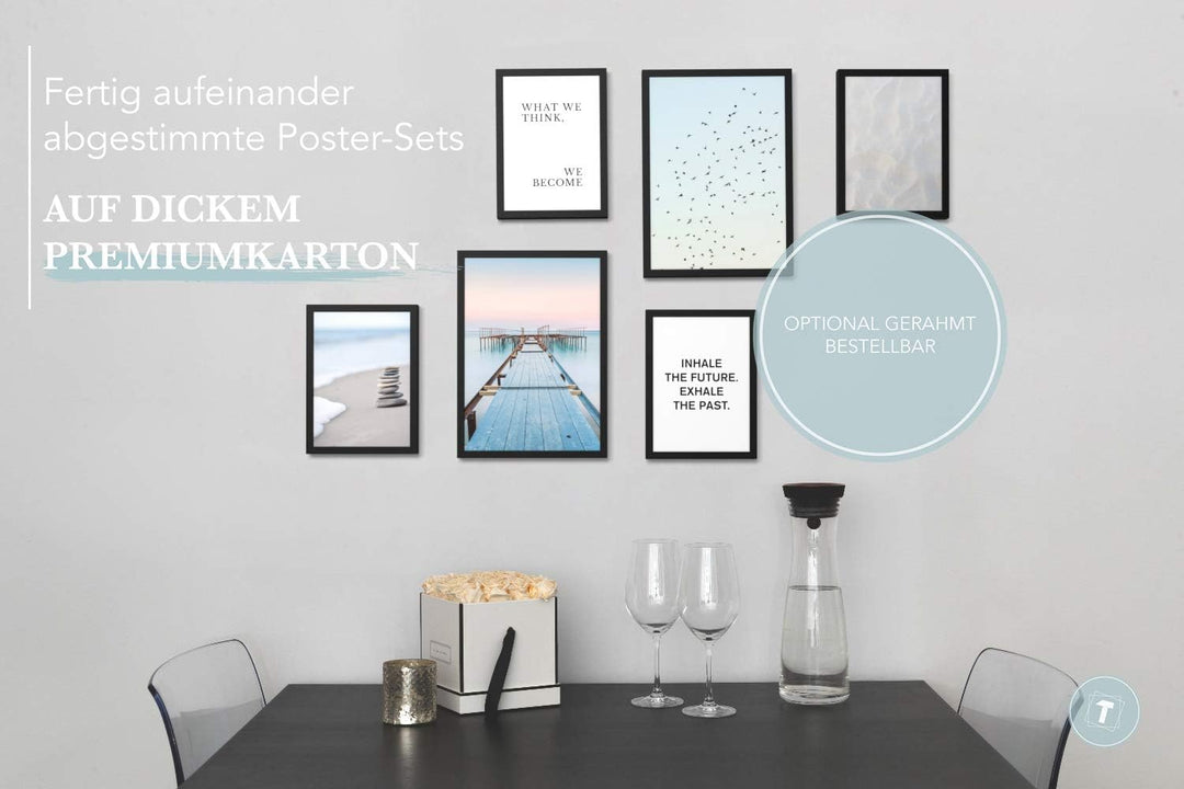 Papierschmiede® Mood Poster Set Zeitlos, Bilder OHNE Rahmen als Wanddeko, Wohnzimmer Deko Schlafzimm