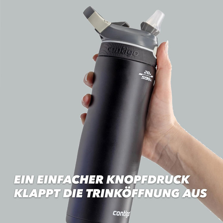 Contigo Trinkflasche Ashland Chill Scuba mit Strohhalm grosse BPA-freie Kunststoff Wasserflasche, au