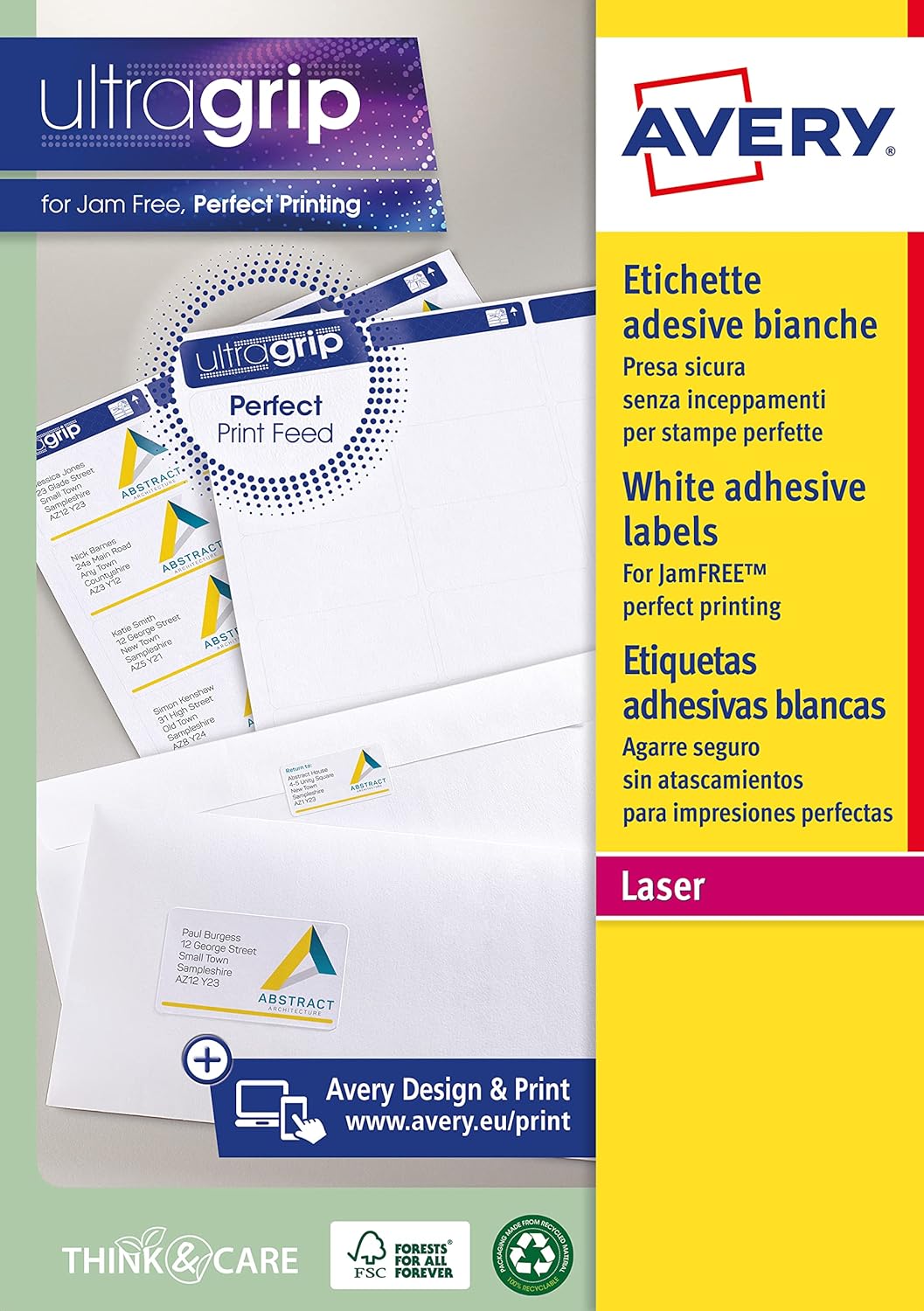 Avery BlockOut Versandetiketten 99.6 x 289.1 weiss, 99.6 x 289.1 weiss