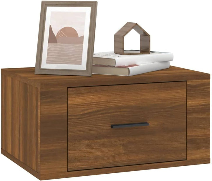 NachtschrÀnkchen Nachtkommode Wand-Nachttisch Braun Eichen-Optik 50x36x25 cm Bett Kommode Nachtschra